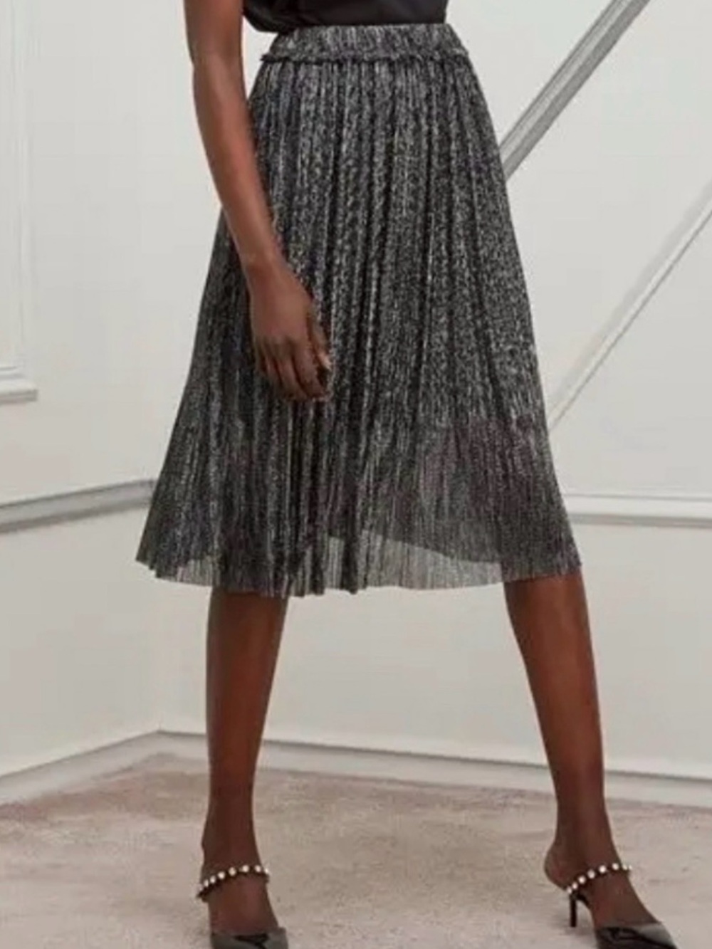 Isabel Marant Beatrice Metallic Midi Skirt, NEW